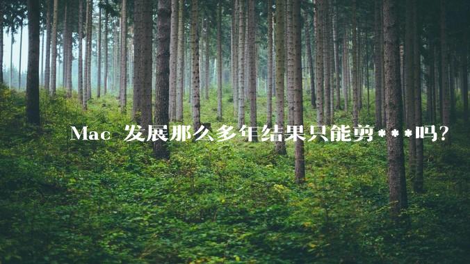 Mac 发展那么多年结果只能剪***吗？