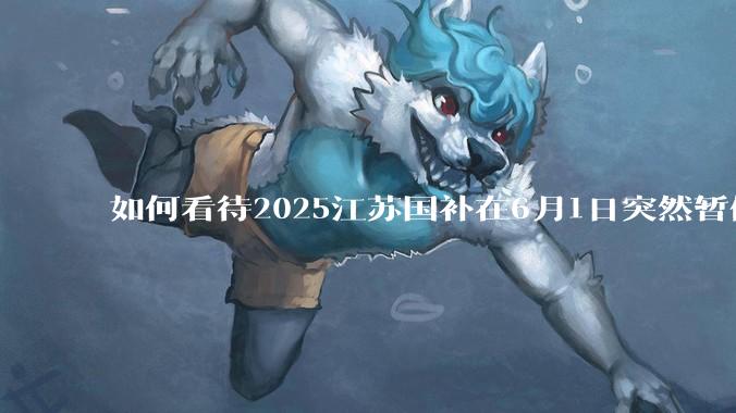 如何看待2025江苏国补在6月1日突然暂停下线？